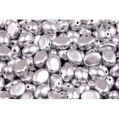 Preciosa Candy™ Oval N. 35 WHITE ALABASTER SILVER BRONZ