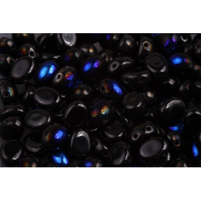 Preciosa Candy™ Oval N. 55 Black Opaque, Azuro Half