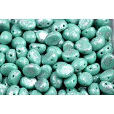 Preciosa Candy™ Oval N. 58 Opaque Turquoise Green,Granite Silver 