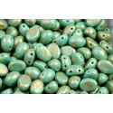 Preciosa Candy™ Oval N. 59 Opaque Turquoise Green Granite Gold