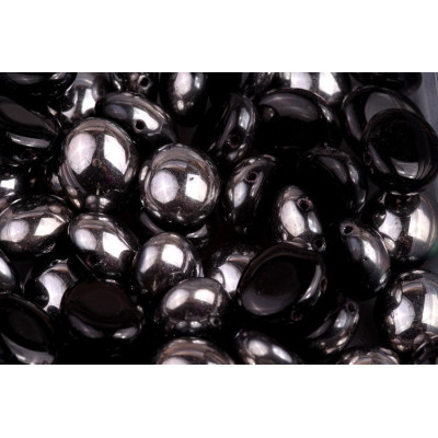 Preciosa Candy™ Oval 10x12 N. 86 Black Opaque, Chrom, Half