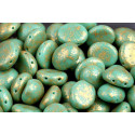 Preciosa Candy™ Oval 10x12 N. 91 Opaque Turquoise Green Granite Gold