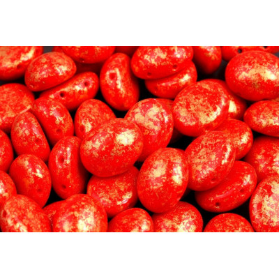 Preciosa Candy™ Oval 10x12 N. 94 Opaque Red Granite Gold