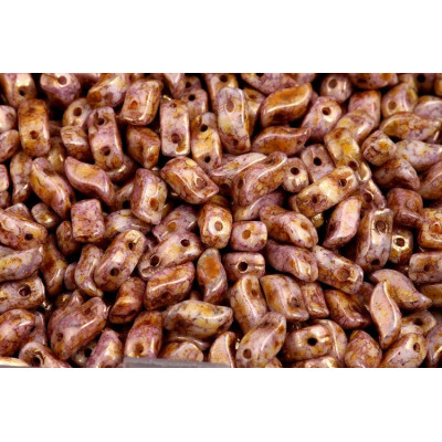 Stormduo Beads N. 21 Chalk White Lila Gold Luster