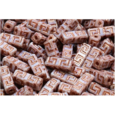 Celtic Block N. 6 WHITE ALABASTER VIOLET TERRACOTTA/Antique Copper