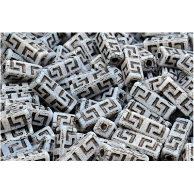 Celtic Block N. 13 WHITE ALABASTER MAT BLACK DECOR