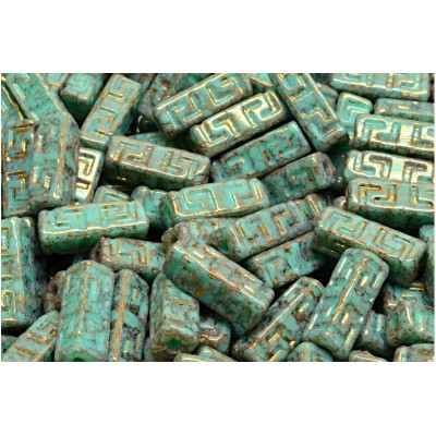 Celtic Block N. 37 TURQUOISE GREEN RED LUSTER