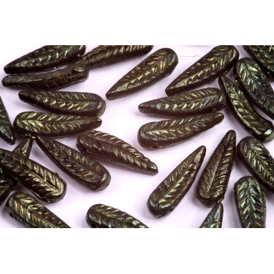 Bird Feather Beads N. 3 JET RED LUSTER