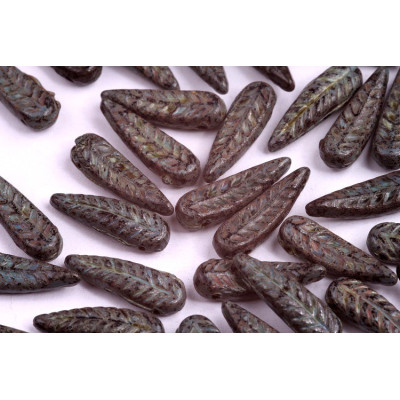 Bird Feather Beads N. 5 JET TRAVERTIN