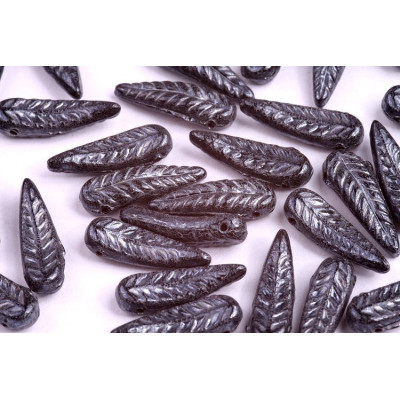 Bird Feather Beads N. 10 JET HEMATITE