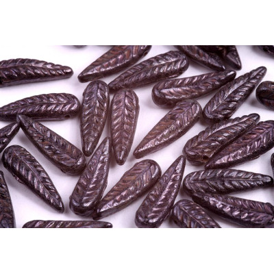 Bird Feather Beads N. 12 JET PICASSO BLUE