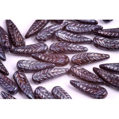 Bird Feather Beads N. 14 JET NEBULA