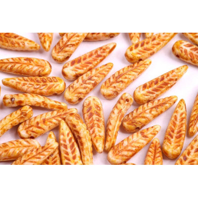 Bird Feather Beads N. 22 WHITE ALABASTER TRAVERTINE