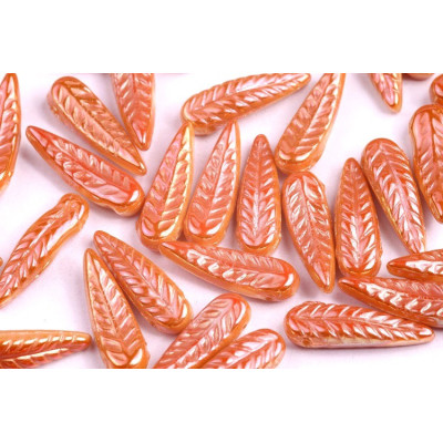 Bird Feather Beads N. 25 WHITE ALABASTER FULL APRICOT