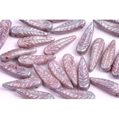 Bird Feather Beads N. 30 WHITE ALABASTER NEBULA
