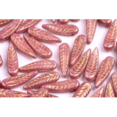 Bird Feather Beads N. 31 WHITE ALABASTER PURPLE LUSTER