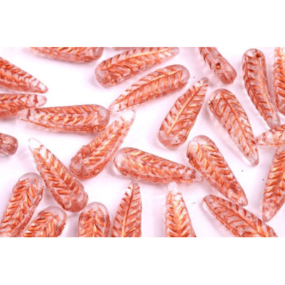 Bird Feather Beads N. 41 CRYSTAL/COPPER