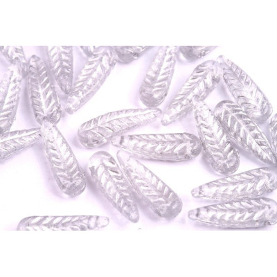 Bird Feather Beads N. 42 CRYSTAL/Grey Painted