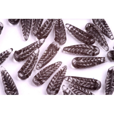 Bird Feather Beads N. 54 CRYSTAL/black