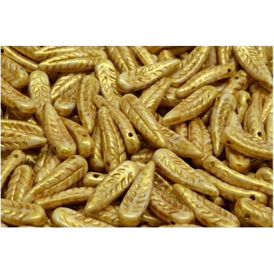 Bird Feather Beads N. 72 OPAQUE BEIGE SPOTTED