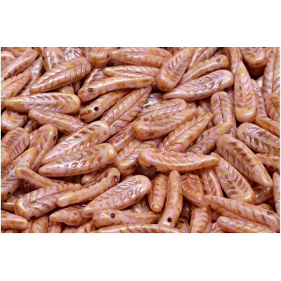 Bird Feather Beads N. 73 OPAQUE PINK SPOTTED