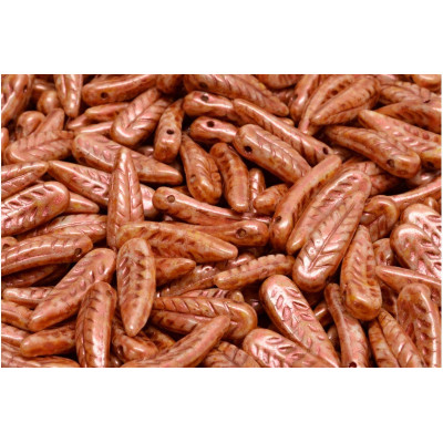 Bird Feather Beads N. 74 OPAQUE SALMON SPOTTED