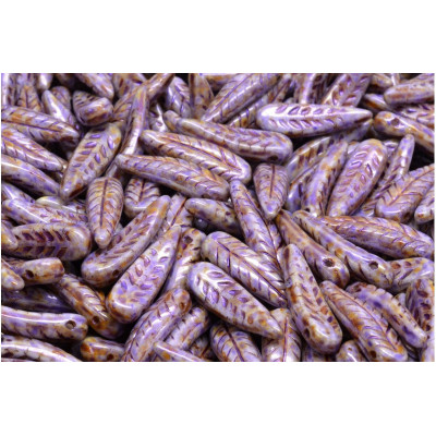 Bird Feather Beads N. 78 OPAQUE  DARK VIOLET SPOTTED