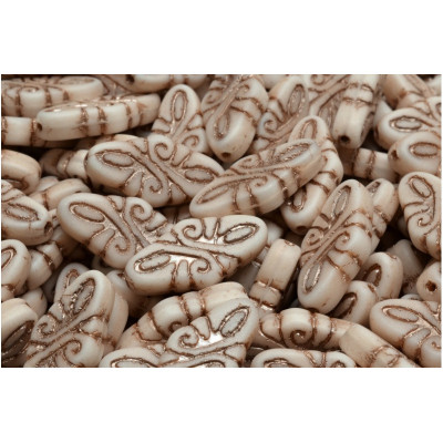 Arabesque Beads N. 4253 WHITE ALABASTER MAT/Antique Copper 