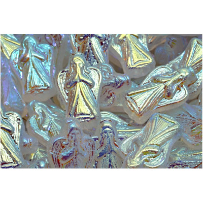 Angel Beads 23x13mm White Opal AB 01000-28703 | Rutkovsky Glass