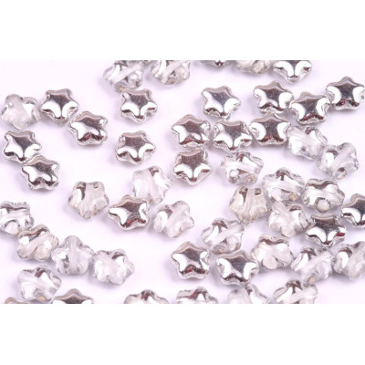 Flat Star Beads 6x6mm Crystal Labrador 00030/27001 | Czech Glass