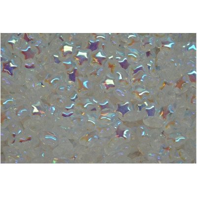 Flat Star Beads 6x6mm Crystal Full AB 00030-28703 | Czech Glass