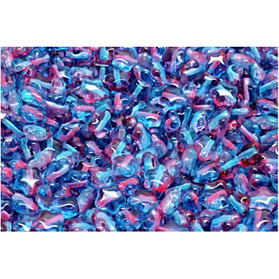 Flat Star Beads 6x6mm Blue Pink Nebula 48013 | Czech Glass Beads
