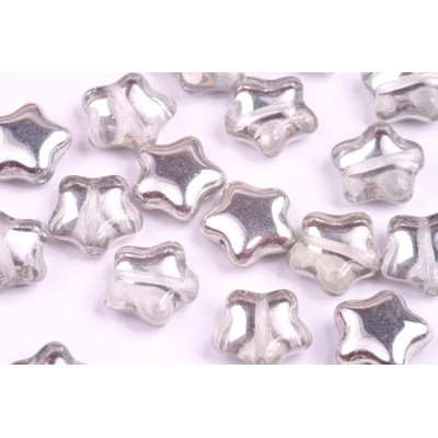 Flat Star Beads 12x12mm Crystal Labrador 27001 | Czech Glass Beads