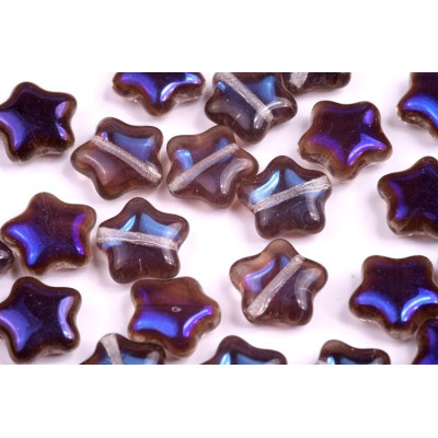 Flat Star Beads 12x12mm Crystal Azuro 00030/22201 | Rutkovsky