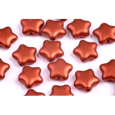 Flat Star Beads 12x12mm Crystal Bronze Fire Red 01750 | Rutkovsky