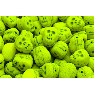 Skull Beads N. 3386 ALABASTER YELLOW NEON