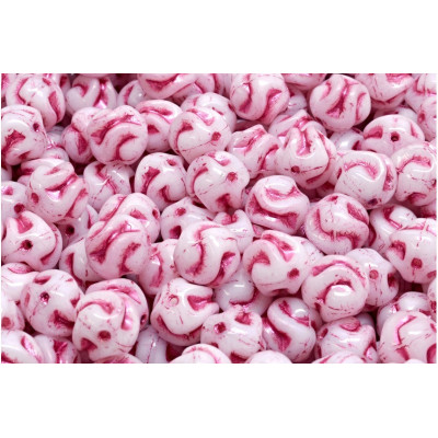 Yarn Ball Beads N. 11 WHITE ALABASTER PINK DECOR