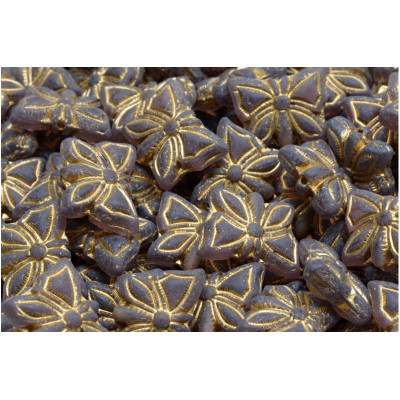 Butterfly Beads N. 2860 AMETHYST MEDIUM MAT /GOLD
