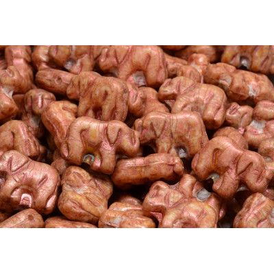 Elephant Beads N. 1715 OPAQUE SALMON SPOTTED