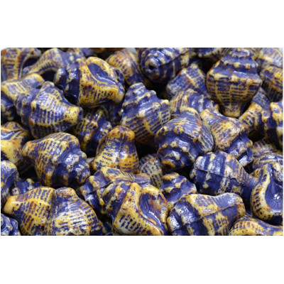 Murex Shell Beads 15x12mm Blue Travertine 02010-86800-54325