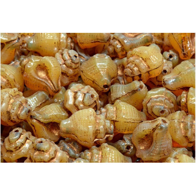Murex Shell Beads 15x12mm Beige Copper 11111-54317 | Rutkovsky Glass