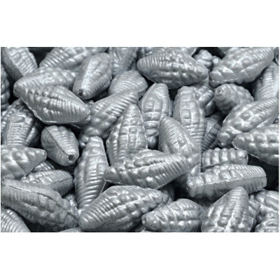 Miter Shell Beads 16x8mm Silver 02010-04301 | Rutkovsky Czech Glass