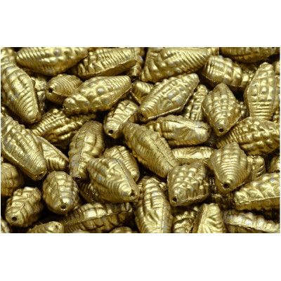 Miter Shell Beads 16x8mm Gold 02010-04302 | Rutkovsky Czech Glass