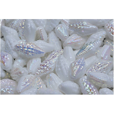 Miter Shell Beads 16x8mm White Alabaster AB 02010-28701 | Rutkovsky