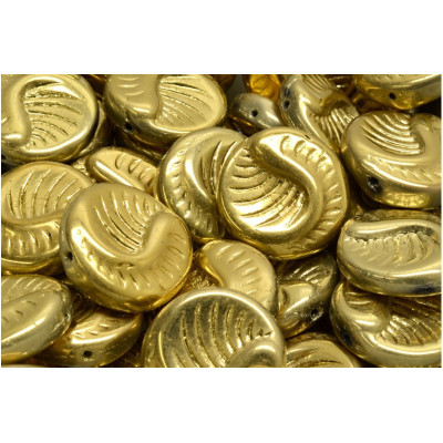 Fossil Coin Beads 19x19mm Crystal Full Amber 26443 | Rutkovsky