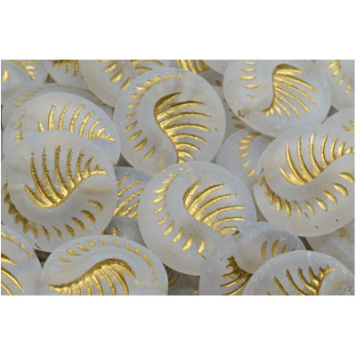 Fossil Coin Beads 19x19mm Crystal Gold Mat 00030-54302-84100