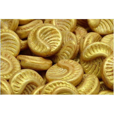 Fossil Coin Beads 19x19mm Beige Gold 02010-65322 | Rutkovsky