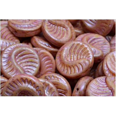 Fossil Coin Beads 19x19mm Pink Spotted 02010-65323 | Rutkovsky