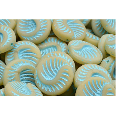 Fossil Coin Beads 19x19mm Beige Aqua 11111-54308-84100 | Rutkovsky