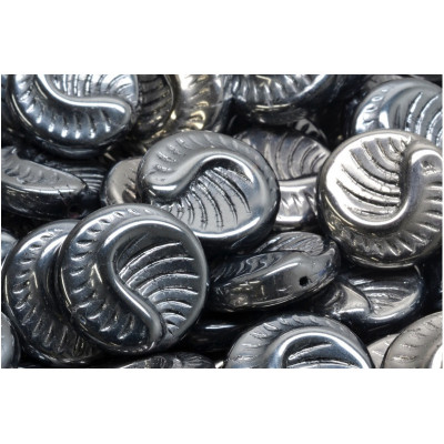 Fossil Coin Beads 19x19mm Jet Full Chrom 23980-27400 | Rutkovsky